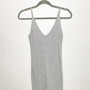 /Stay long grey spaghetti strapped dress | size:xs